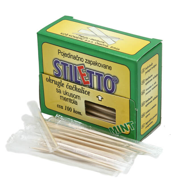Individually wrapped mint toothpicks