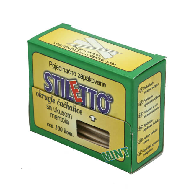 Stiletto mint toothpicks 100 pcs