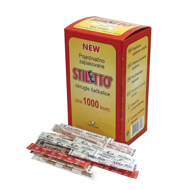 Stiletto toothpicks custom branded with buyer logo