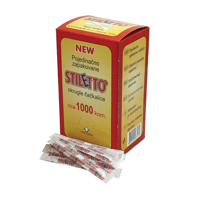 Stiletto toothpicks individually wrapped 1000 pcs