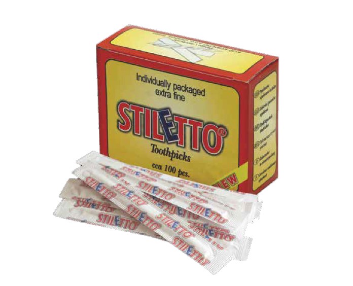 Stiletto toothpicks individually wrapped 100 pcs