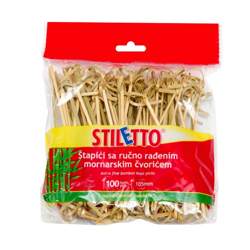 Stiletto bamboo knot picks 100 pcs