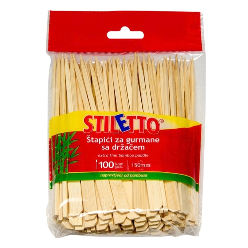 Stiletto bamboo paddle picks 100 pcs