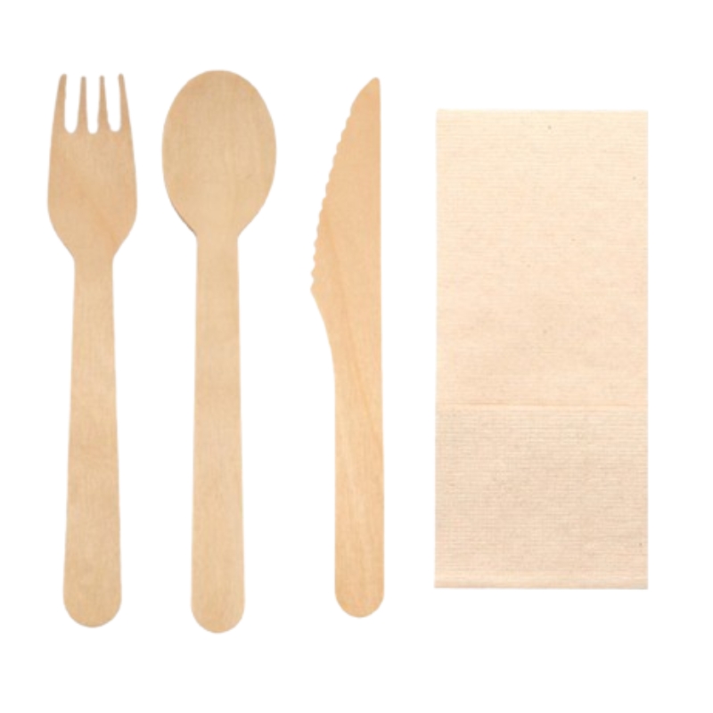 Wooden cutlery set HoReCa catering