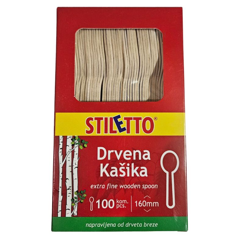 Stiletto wooden spoon 100 pcs HoReCa