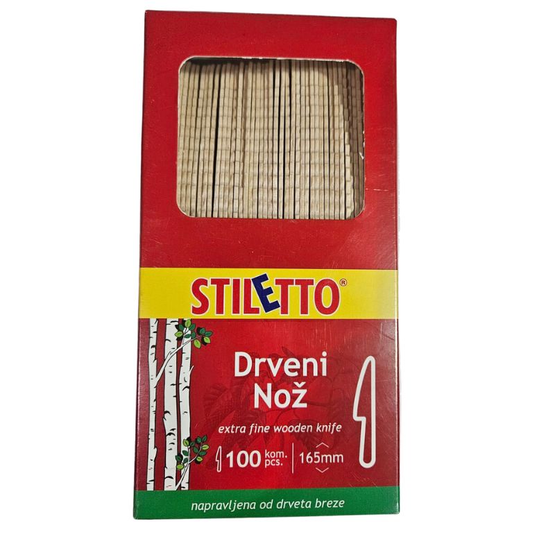 Stiletto wooden knife 100 pcs HoReCa