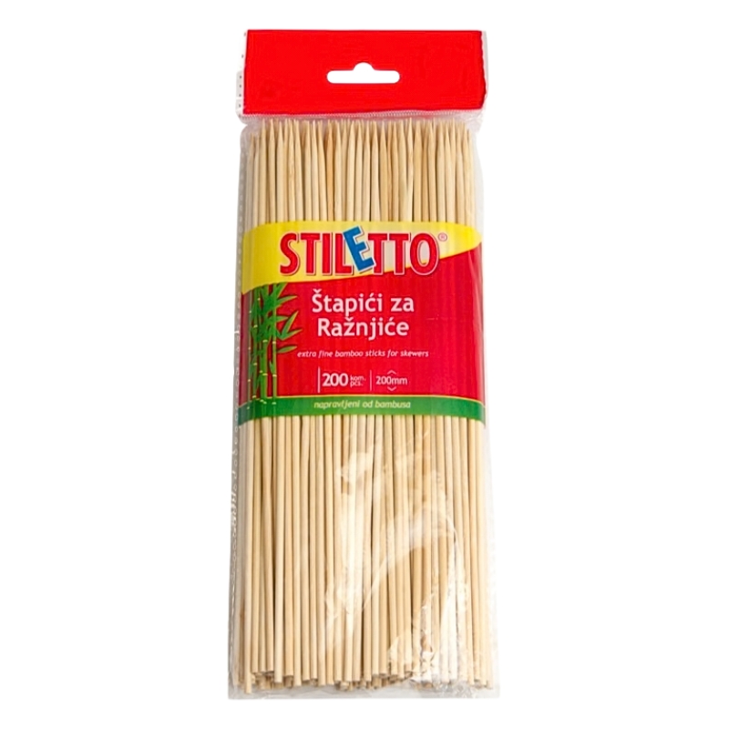 Stiletto bamboo skewer sticks 200 pcs