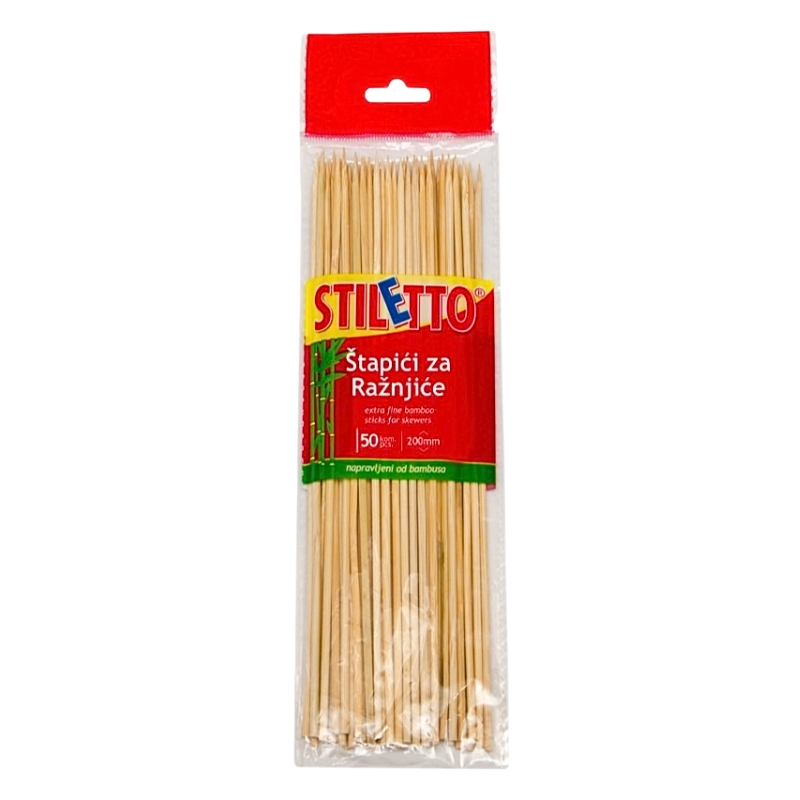 Stiletto bamboo skewer sticks 50 pcs