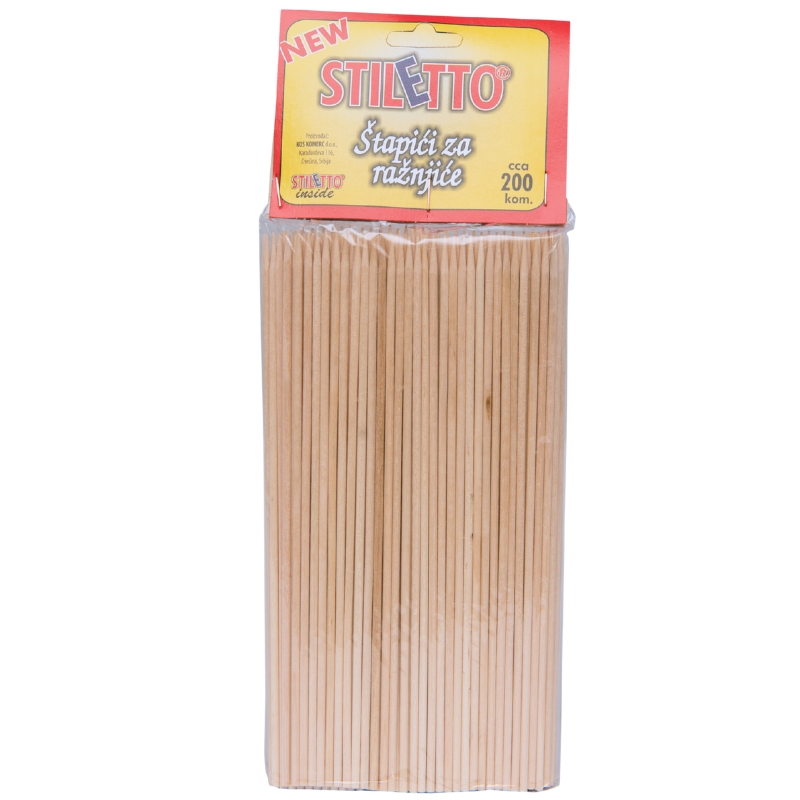 Stiletto wooden skewer sticks 200 pcs