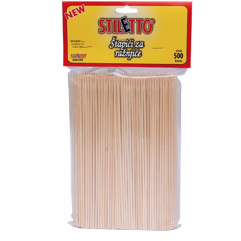 Stiletto wooden skewer sticks 500 pcs