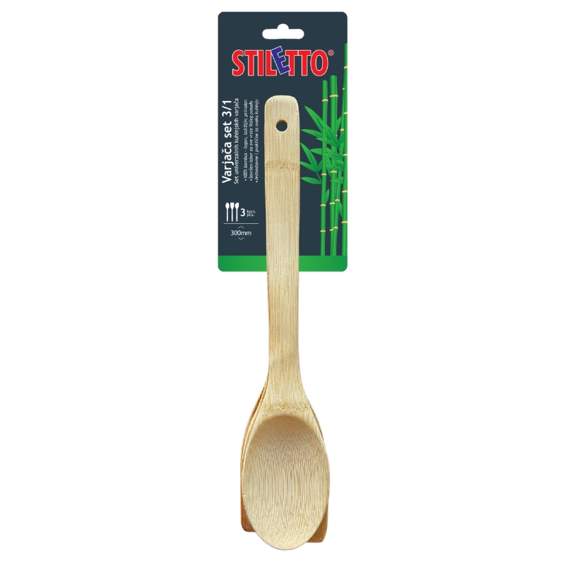 Stiletto bamboo ladle set 3in1